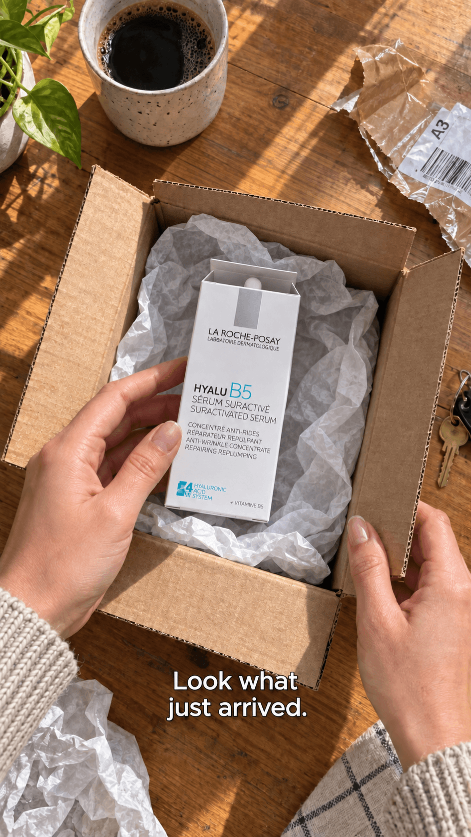 Skincare product unboxing